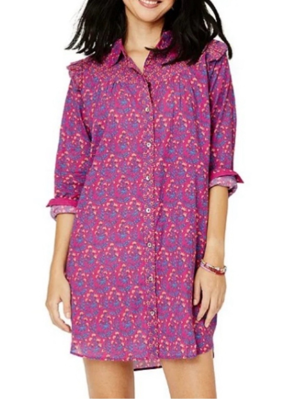 Roller Rabbit Women’s Pink Floral Button-Front dress